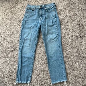 Madewell Perfect Vintage Jean Medium Wash Raw Hem Jeans